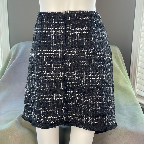 Women's Elegant High Waist A-line plaid tweed mini skirt Size L - Picture 5 of 13